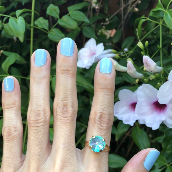 Violet Aurora Borealis Rivoli Crystal Ring - Picture 10 of 14